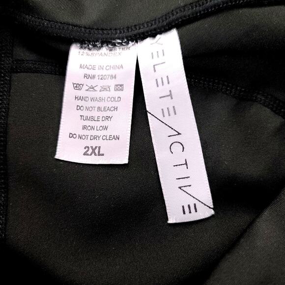 Yelete Active Workout Pants Great Stretch Fabric Very Black Many Pockets Capri - Picture 7 of 8